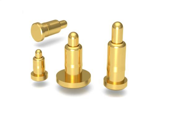 Veerbelaste vergulde gouden pogo-pin