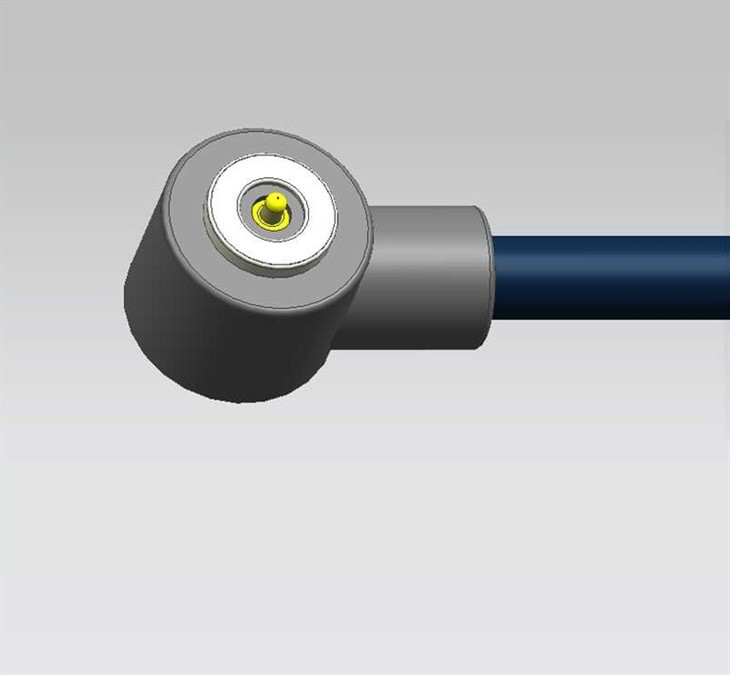 Enkele-PIN ronde rechts-magneetkabel met hoek